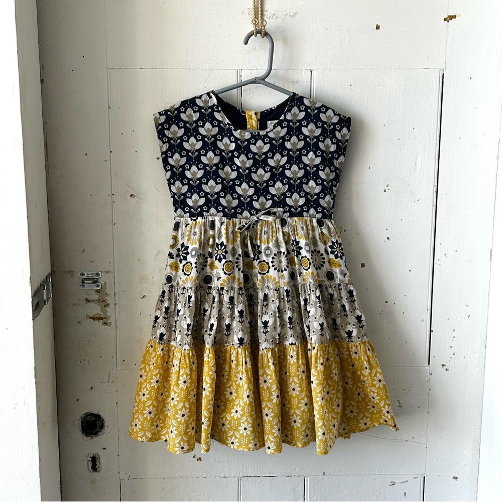 Girl's Castro Boho Cotton Tiered Floral Print  Dress